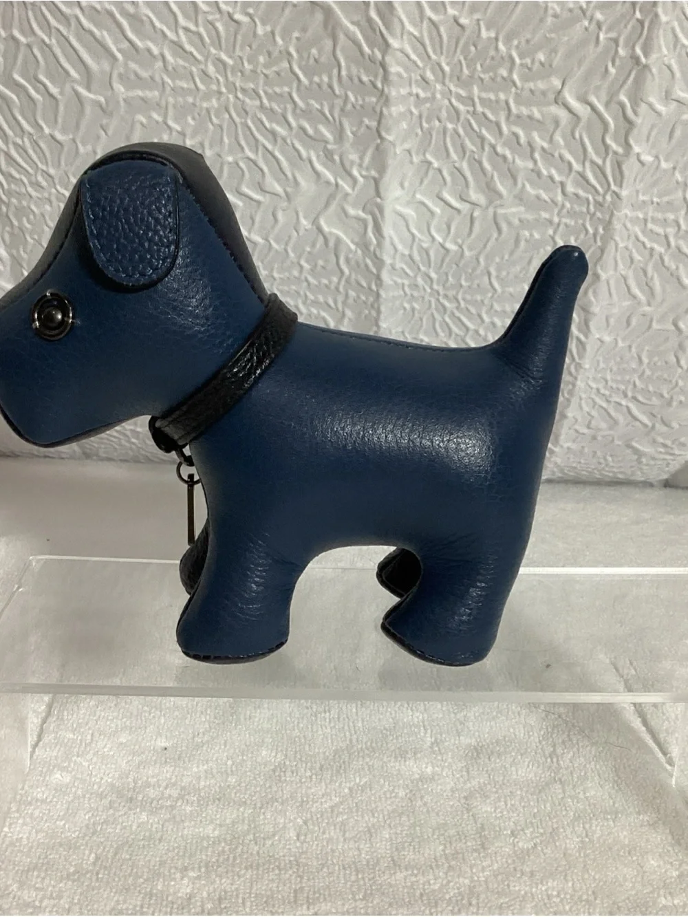 Coach Blue Colorblock Puppy Dog Paperweight with Collar & Charm Unisex